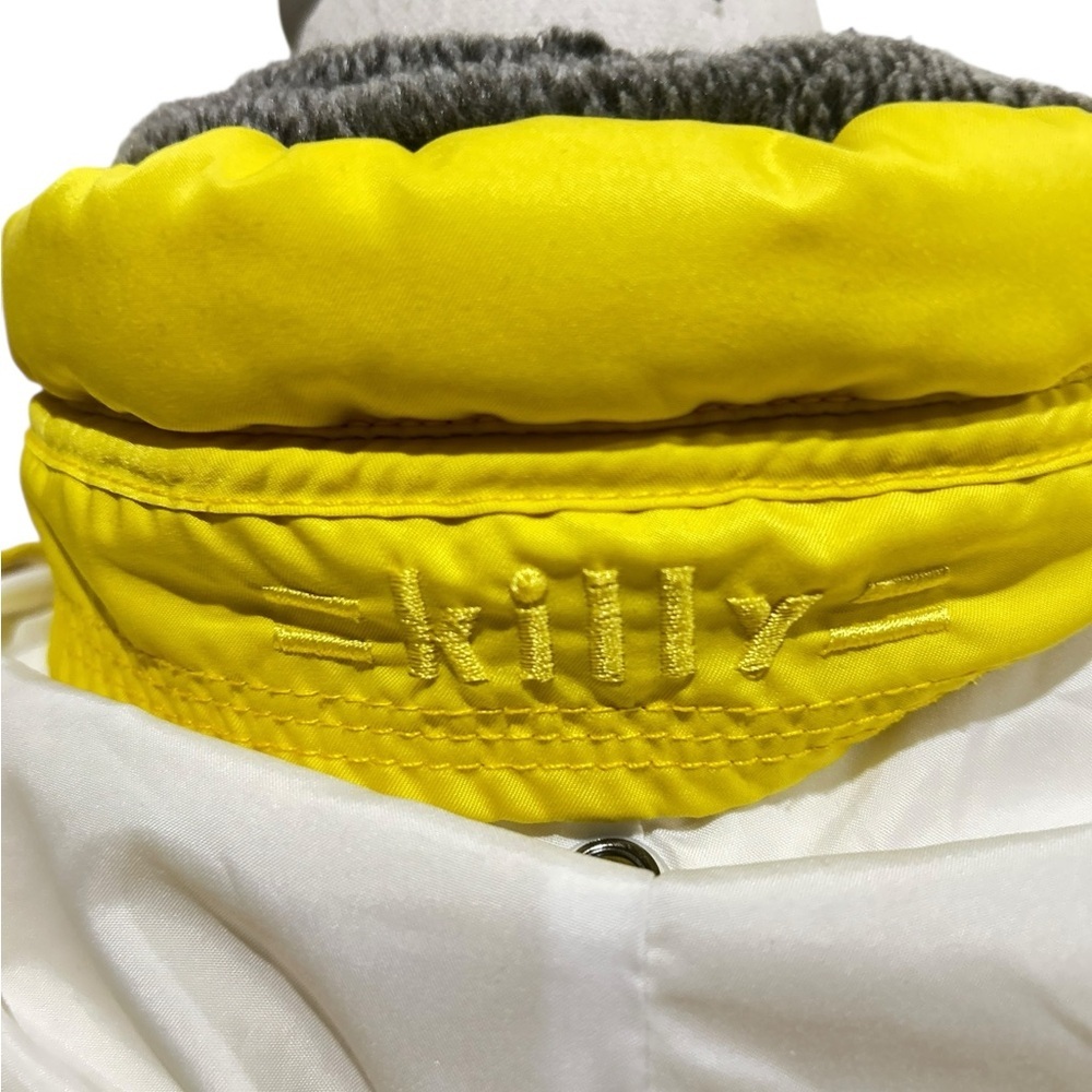 Vintage 1990’s Killy yellow oversized Ski Jacket removable collar zippered sz 6 - Picture 10 of 16